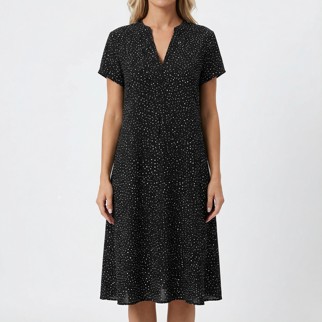 Silvoria | Shimmer V Neck Shift Dress