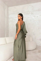 Riley | Asymmetrical One-Shoulder Maxi Evening Dress