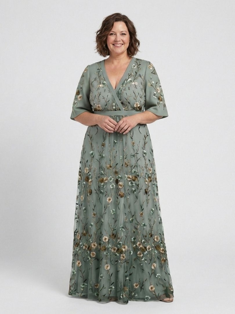 Élodie – V-Neck Long Floral Dress