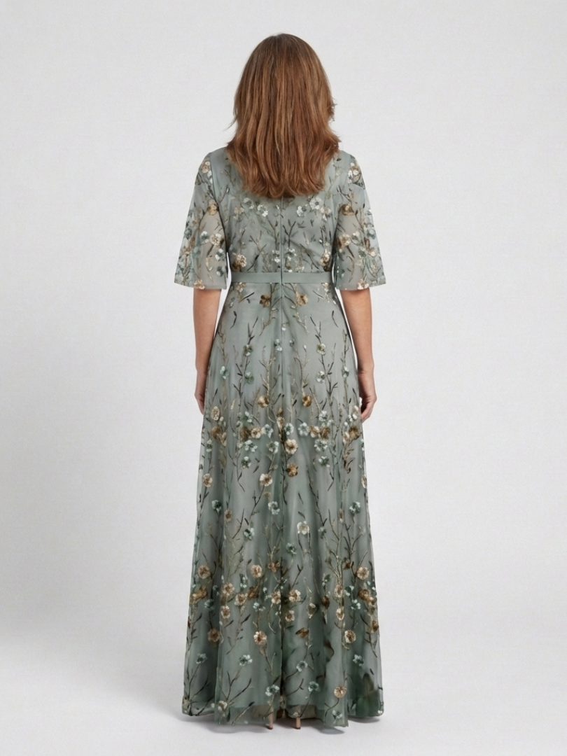 Élodie – V-Neck Long Floral Dress