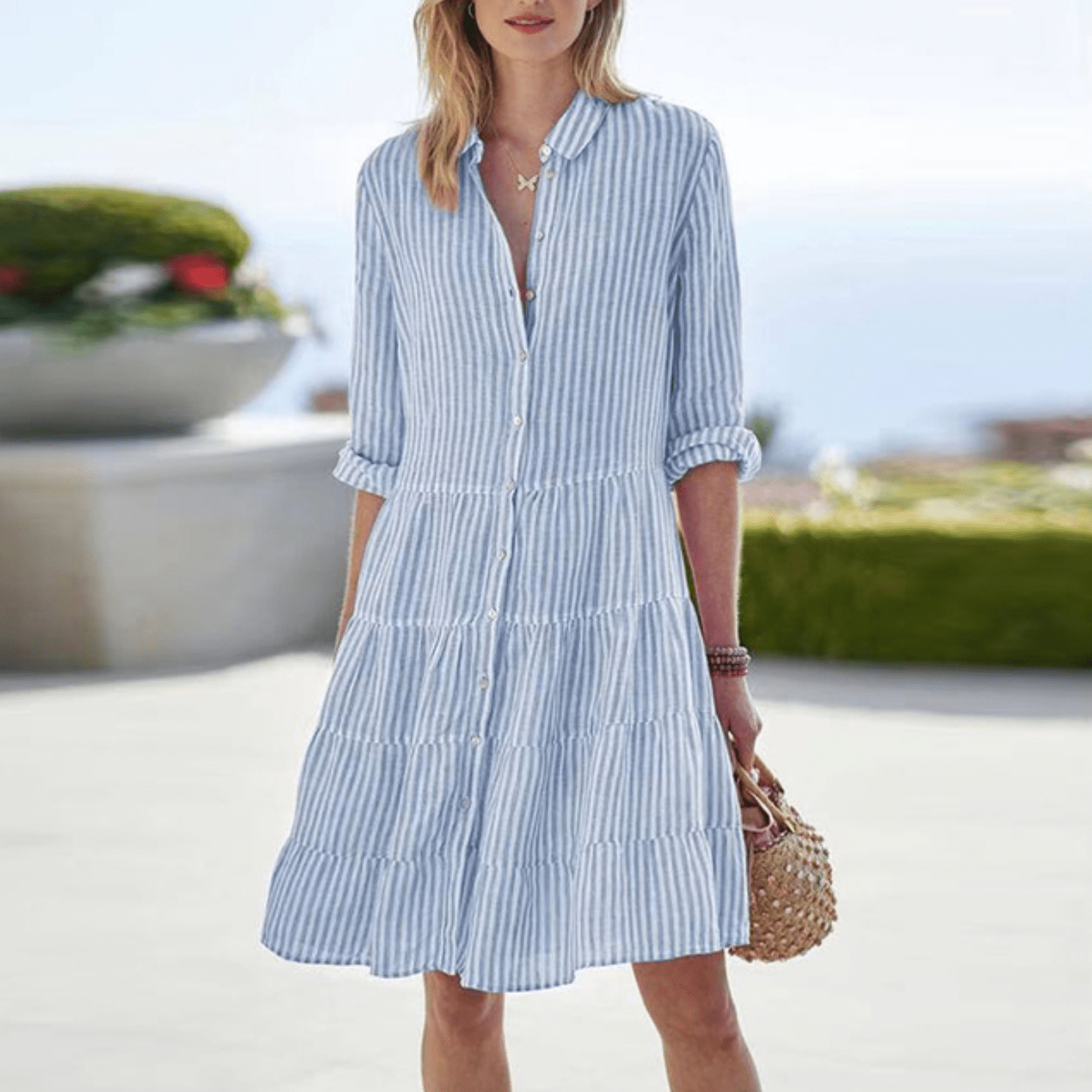 Anvera | airy striped dress