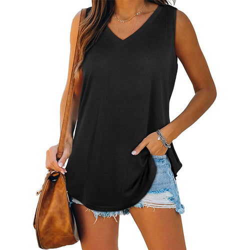 Breathable Cotton Sleeveless V Neck Top Lightweight Summer