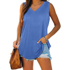 Breathable Cotton Sleeveless V Neck Top Lightweight Summer