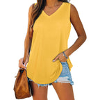 Breathable Cotton Sleeveless V Neck Top Lightweight Summer
