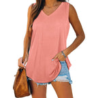 Breathable Cotton Sleeveless V Neck Top Lightweight Summer