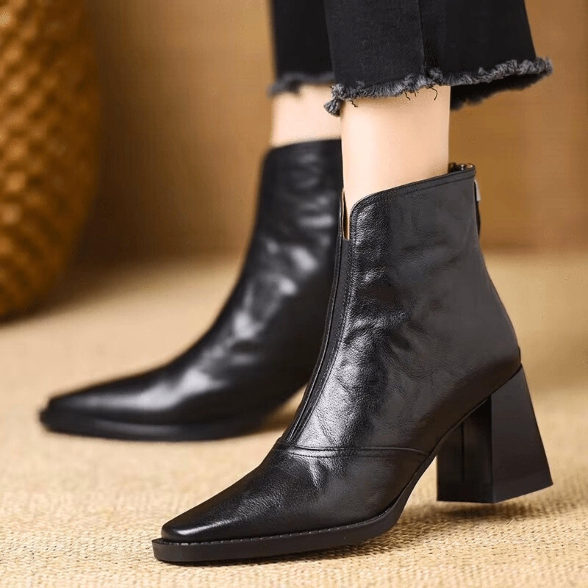 Melvarissea | Luxury Mid Heel Ankle Boots