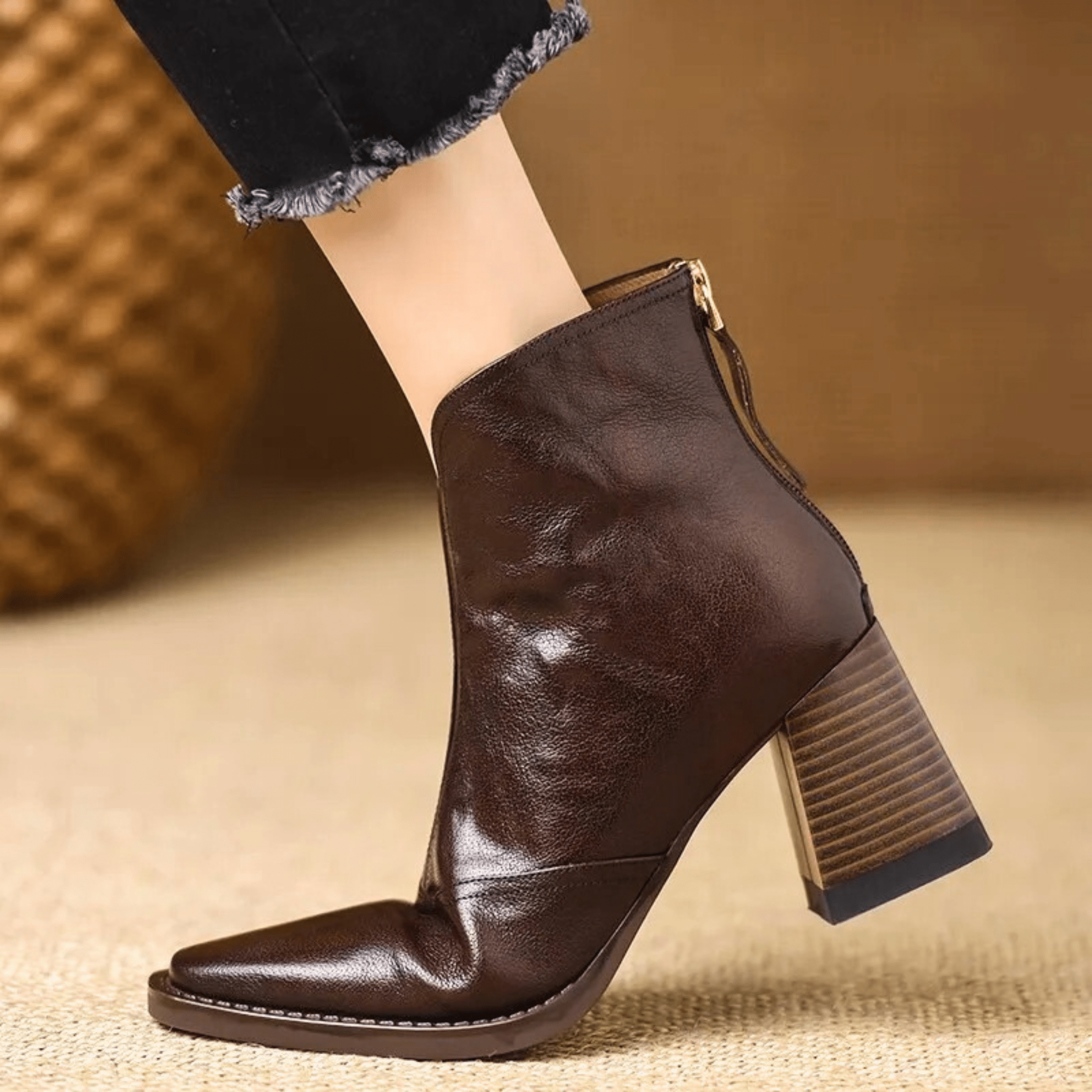 Melvarissea | Luxury Mid Heel Ankle Boots